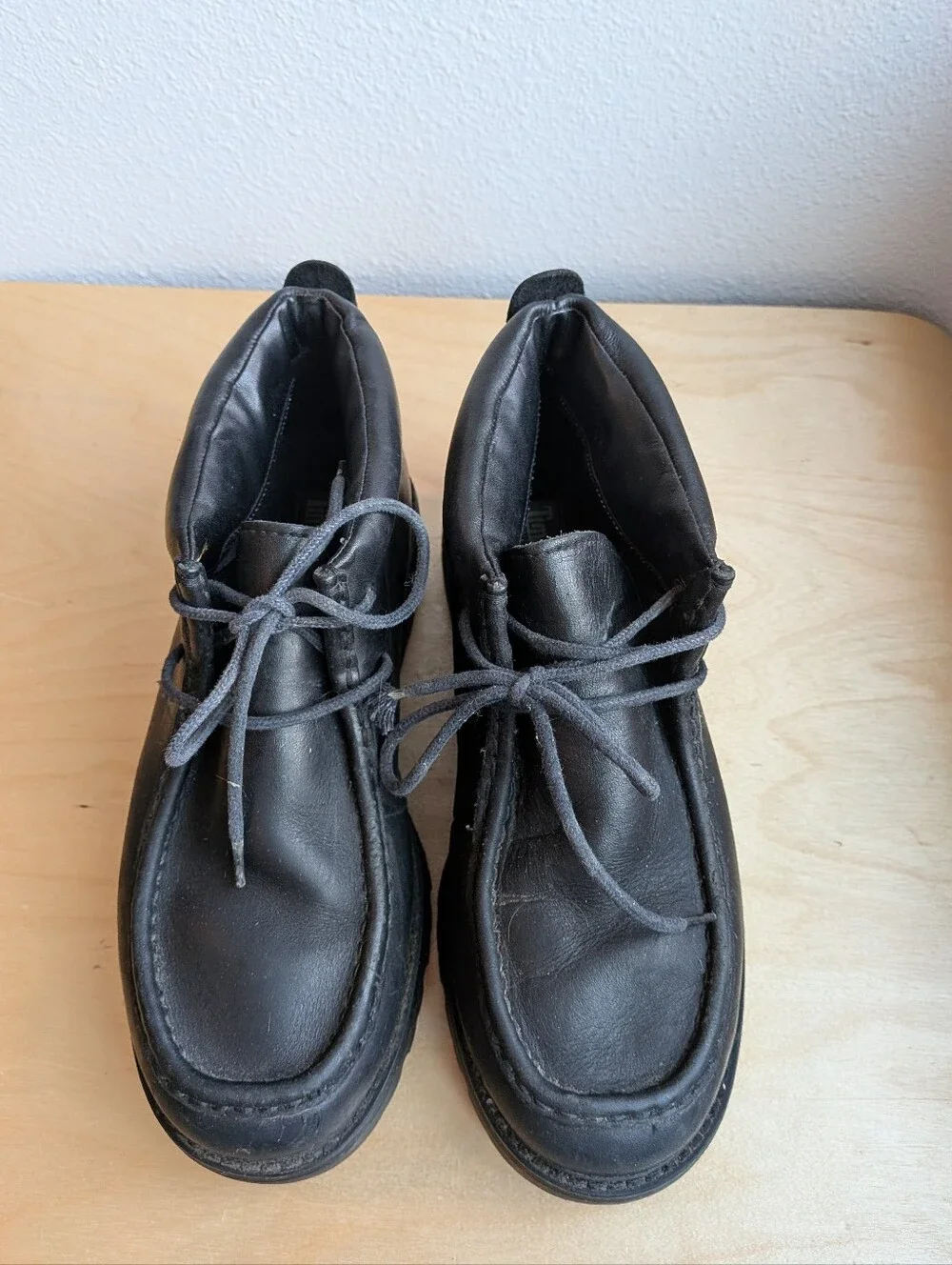 Vintage TIMBERLAND Black Leather Moc Toe Chukka Boots Size 10M